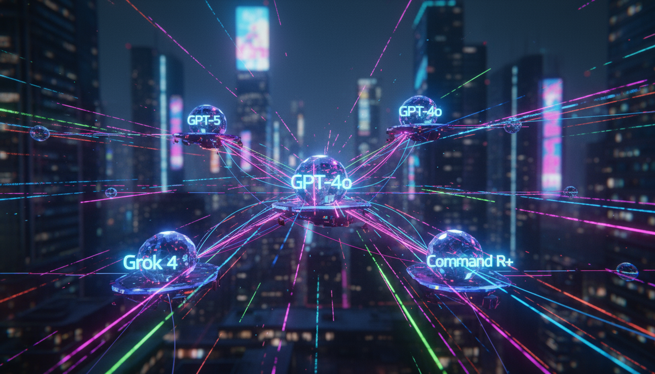 Много модельный ии-ассистент Vlex AI с автоматическим выбором LLM-моделей GPT-5, GPT-4o, Grok 4, Command R+.