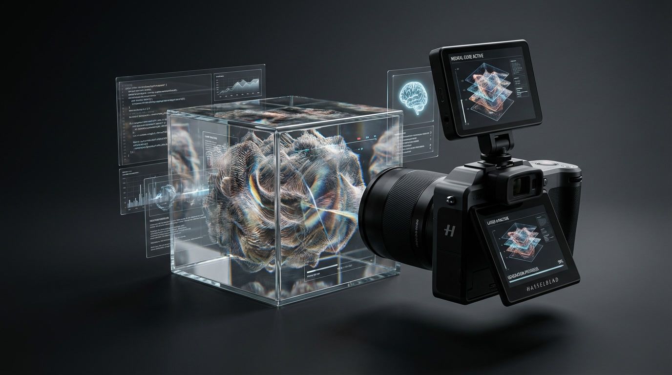 Гиперреалистичное изображение, демонстрирующее нейросеть Z Image как профессиональный инструмент для точной генерации изображений