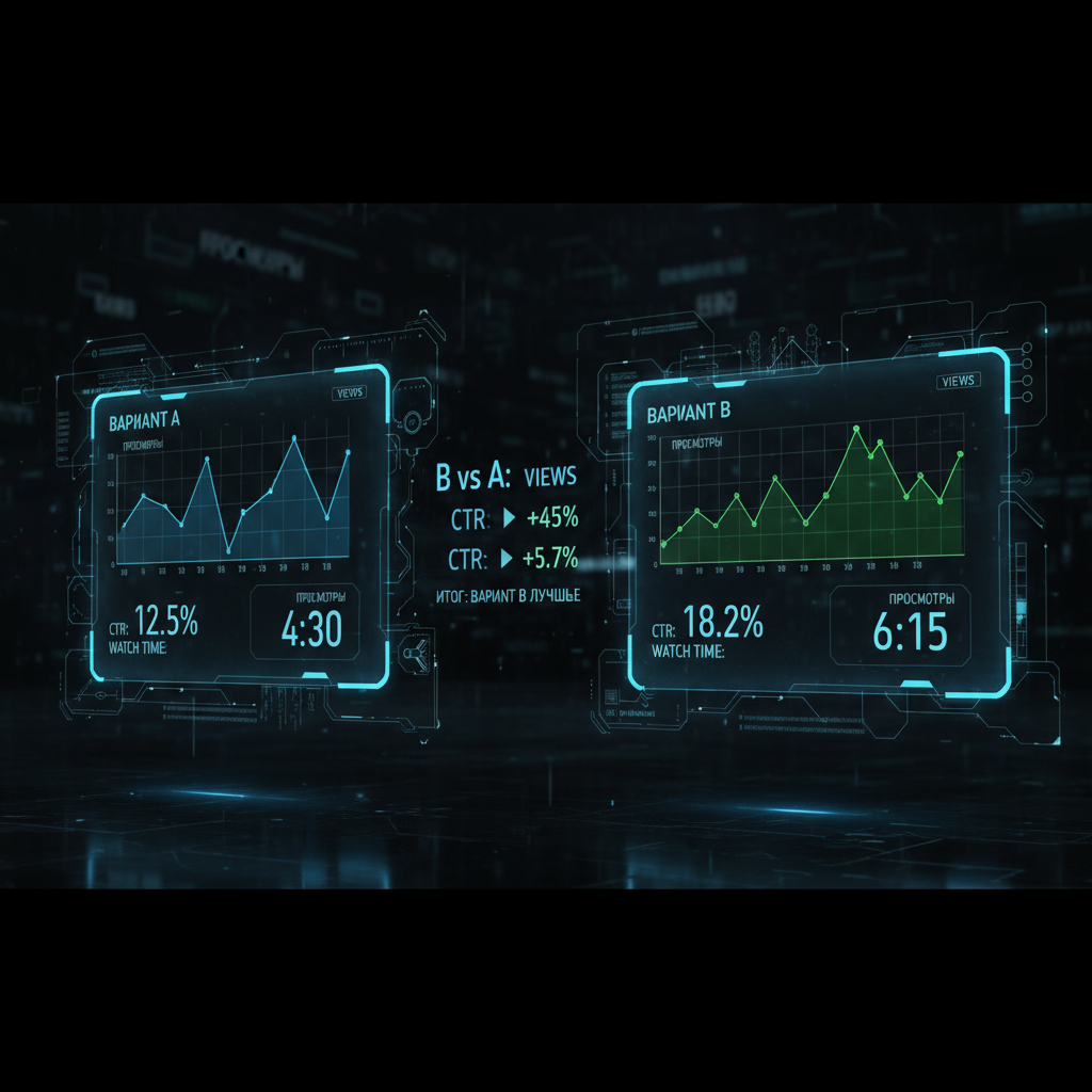 A/B-тесты и анализ метрик CSV для роста watch time в Сценаристе Reels Vlex AI