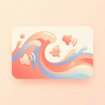 Обложка дружелюбного уведомления с округлым всплеском звука в пастельных тонах.