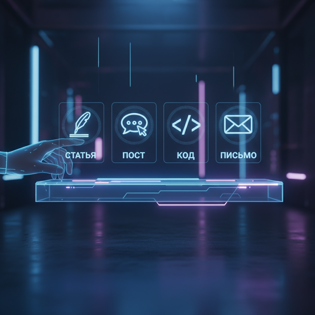 Библиотека шаблонов для AI-писателя, готовые пресеты для статей, постов, писем и кода на Vlex AI.