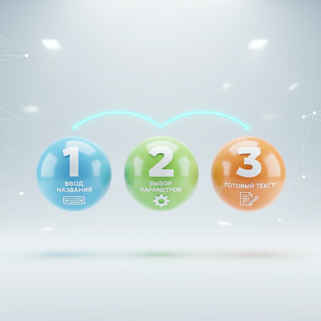 Три простых шага чтобы создать описание бренда, интерфейс генератора Vlex AI