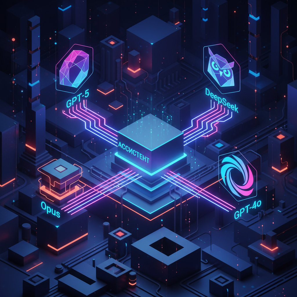 Мультимодельный ии ассистент. автоматический выбор GPT 5, DeepSeek и GPT 4o для задач нутрициологии