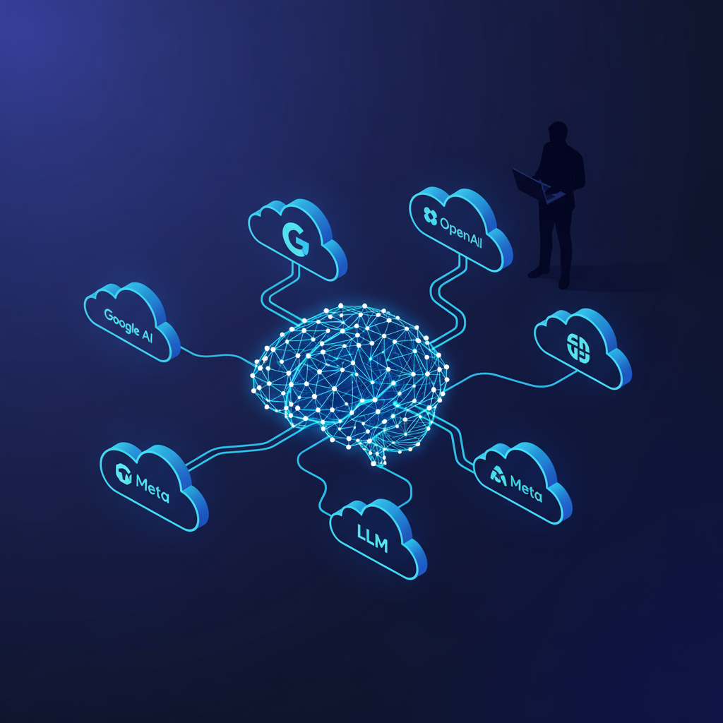 офисная обстановка с конференц столами и стульями рука с маркером указывает на этапы процесса загрузка данных выбор модели инструкция проверка экспорт иконки облака мозга шестеренки документа xls цифровой рабочий процесс