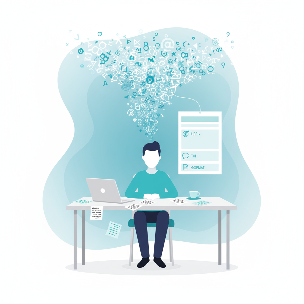 AI-нутрициолог как личный ai-ассистент превращает разрозненные идеи в точные промты — иллюстрация процесса